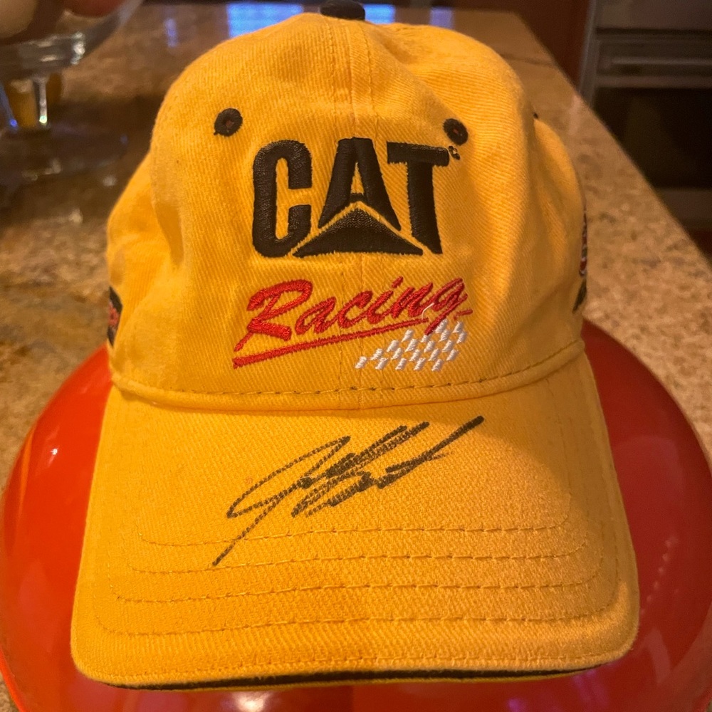 Signed NASCAR Caterpillar racing hat! CAT hat signed by #31 Jeff Burton